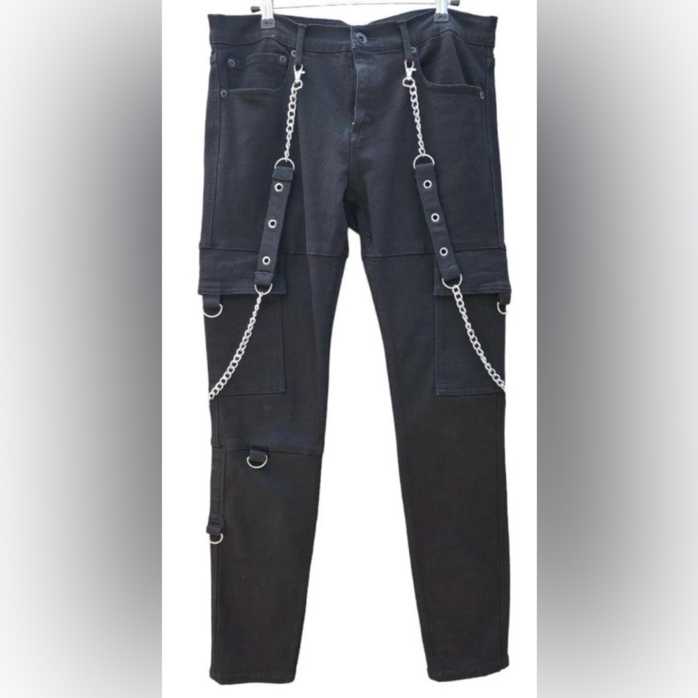 Hot Topic Black Skinny Jeans with Chains